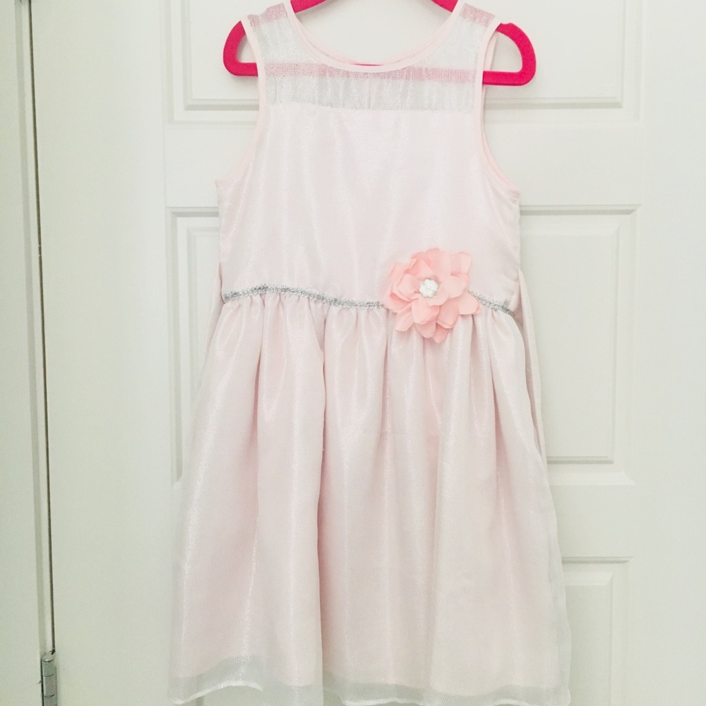 Girls Marmellata Pink and Silver dress